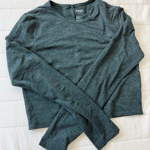 Dark Green Long-Sleeve Crewneck Sweater